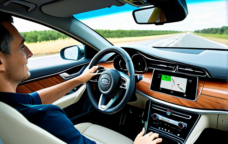 Gesture-Controlled Driving**
"A modern car interior, dashboard featuring a gesture control interface responding to the driver's hand. Driver fully clothed in modest attire, focusing on the road. Safe for work, appropriate content, well-lit, professional automobile photography, perfect anatomy, natural proportions, professional, family-friendly."
**